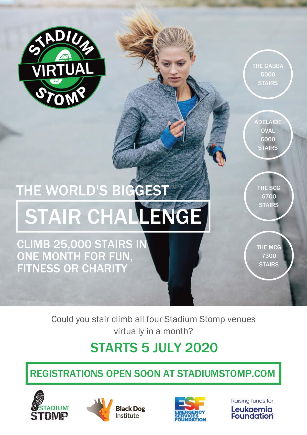flyer to promote the charity stair challenge